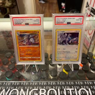 2020 Pokemon SWSH BSP Swords & Shield Vivid Voltage Donphan Holo #67 & Lugia Holo #69 Prerelease Both PSA 10