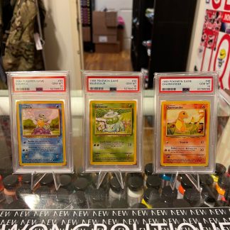 1999 Pokemon Bulbasaur #44 Charmander #46 Squirtle #63 Base Set Starters All PSA 10