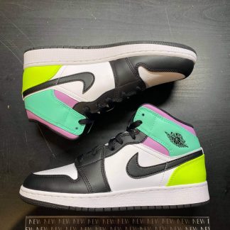 2021 Nike Air Jordan I Mid Pastel Black Toe Youth