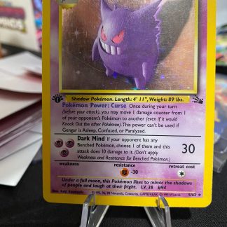 1999 Pokemon Fossil 1st Edition Gengar Holo 5 Of 62
