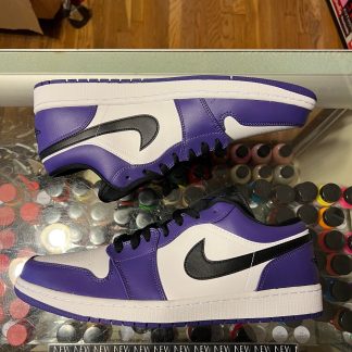 2020 Nike Air Jordan I Low Court Purple White Men Damaged Box