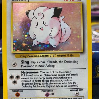 1999 Pokemon Clefairy Holo 5 Of 102 Lightly Played