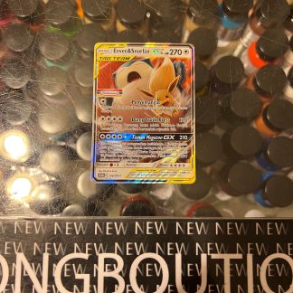 2019 Pokemon Tag Team Up Sun & Moon Eevee & Snorlax GX Holo #166 Indonesian