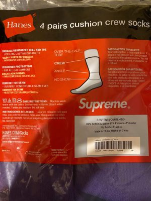2018 Sup Hanes Cushion Crew Socks 4 Pairs Purple - Image 3