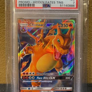 2019 Pokemon Sun & Moon Black Star Charizard GX Promo Hidden Fates Tin PSA 7 #SM211