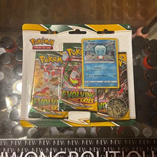 2021 Pokemon Sword & Shield Evolving Skies Eiscue 3 Pack Blister Booster & Coin