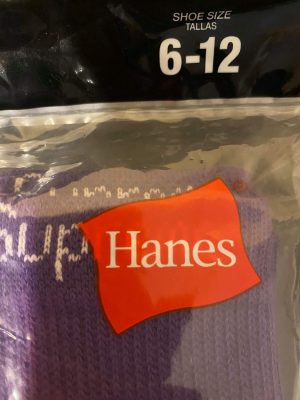 2018 Sup Hanes Cushion Crew Socks 4 Pairs Purple - Image 4
