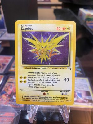 1999 Pokemon Zapdos Fossil Set Holo 15 of 62  Heavily Played
