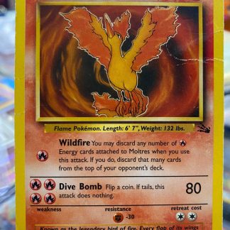 1999 Pokemon Moltres Fossil 27 of 62 Non Holo Heavily Played