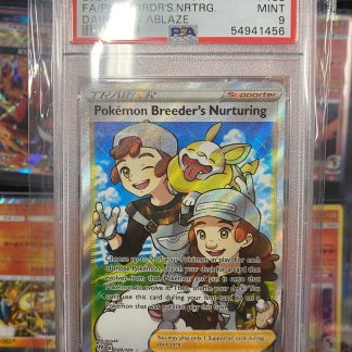 2020 Pokemin FA/Breeder's Nurturing Sword & Shield Darkness Ablaze #188 PSA 9 Mint