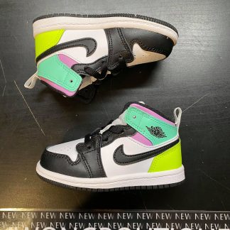 2021 Nike Air Jordan I Mid Pastel Black Toe Toddler
