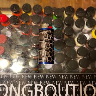 2022 Crocodile Grey BIC Lighter Case Holder Blue Base