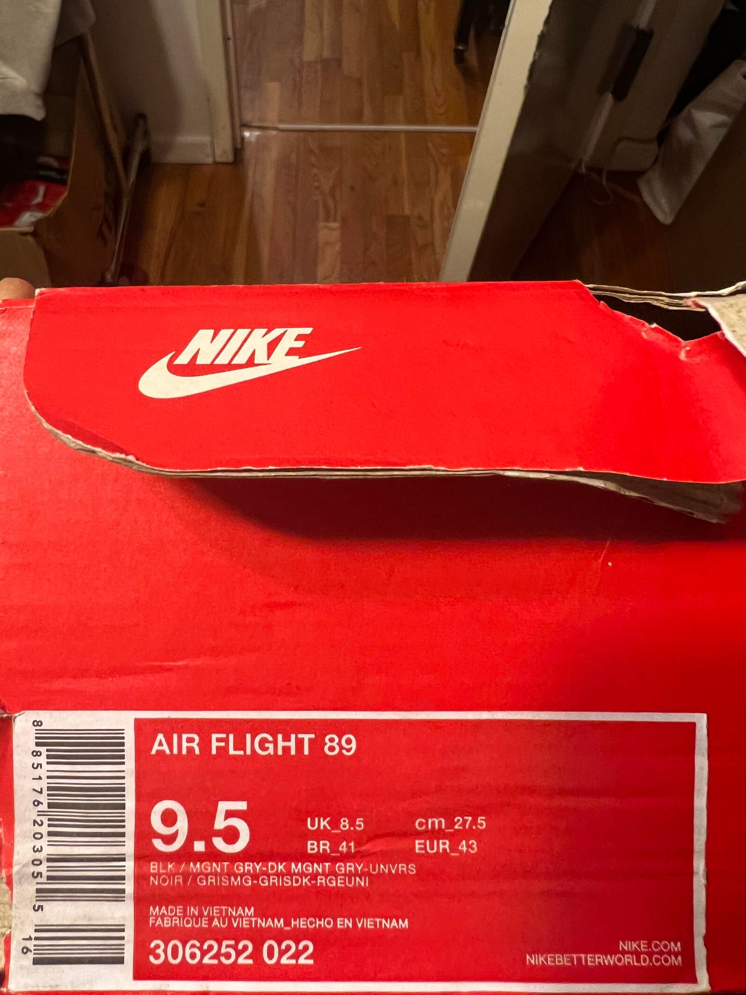 despise Algebraic Wrongdoing 2014 Nike Air Flight 89 Black Cement Men Damaged Box - Jwong Boutique