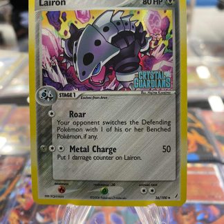 2006 Pokemon Lairon EX Crystal Guardians Stamped Holo 36 of 100 Heavily Played