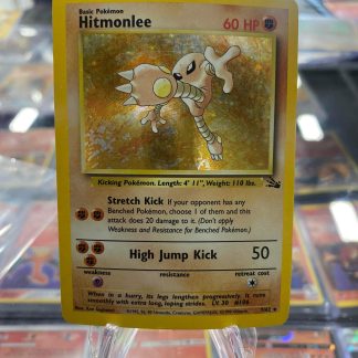 1999 Pokemon Hitmonlee Fossil Set Holo 7 of 62 Lightly Played