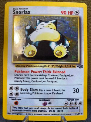 1999 Pokemon Snorlax Jungle 11 of 64 Holo Heavily Played