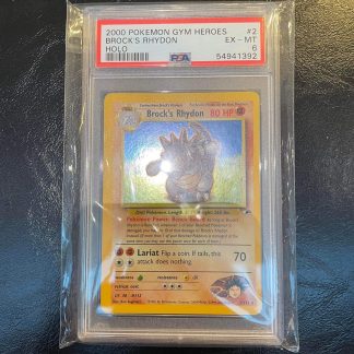 2000 Pokemon Brock's Rhydon Gym Heroes Holo #2 PSA 6 EX Mint
