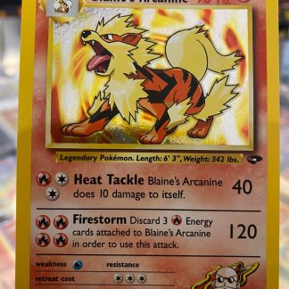 1999 Pokemon Blaine’s Arcanine Gym Heroes 1 of 132 Holo Lightly Played