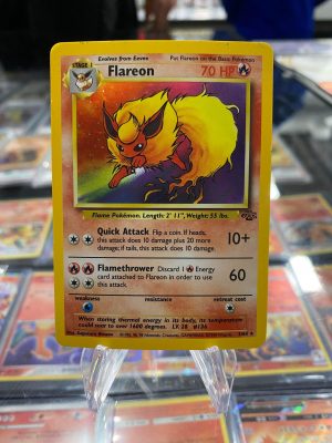 1999 Pokemon Flareon Jungle Holo 3 of 64 Heavily Played