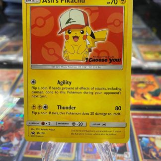 2017 Pokemon Ash's Pikachu Black Star Promo Movie I Choose You SM109 Mint