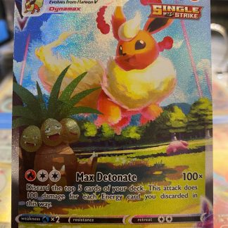2021 Pokemon Flareon VMAX Sword & Shield Black Star Promo SWSH 180 Full Art Holo Lightly Played