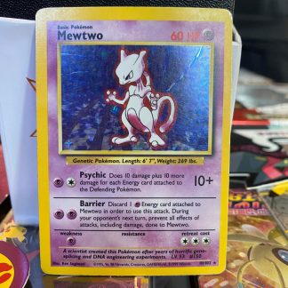 1999 Pokemon Mewtwo Base Set Holo 10 of 102 Moderately Played