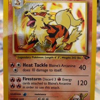 1999 Pokemon Blaine's Arcanine Gym Heroes 1 of 132 Holo Lightly Played