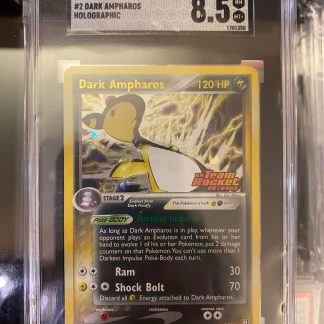 2004 Pokemon Dark Ampharos EX Team Rocket Holo #2 SGC 8.5 Near Mit