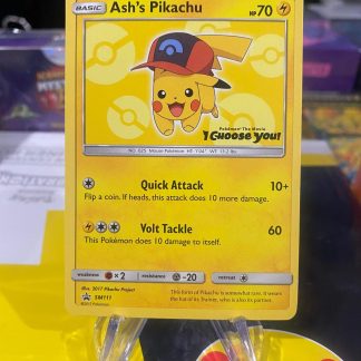 2017 Pokemon Ash's Pikachu Black Star Promo: I Choose You Movie SM111 Moderatly Played