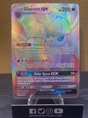 2018 Pokemon  Glaceon GX Sun & Moon Ultra Prism Secret Full Art 159 of 156 Rainbow Holo Lightly Played