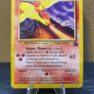 1999 Pokemon Moltres Black Star Promo 21 Non Holo Heavily Played