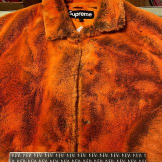 2021 Sup 2 Tone Fuax Fur Shop Coat Orange