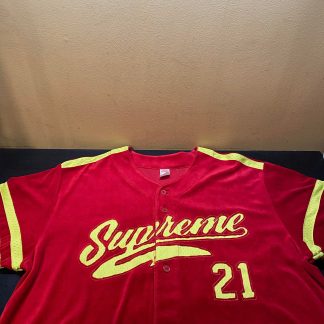 2020 Sup Velour Baseball Jersey Red