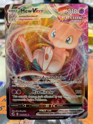 2021 Pokemon Mew Vmax Fusion Strike Full Art 114 of 264 Holo Mint - Image 3