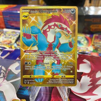 2020 Pokemon Galarian Obstagoon Sword & Shield Vivid Voltage Secret Full Art 198 of 185 Gold Mint