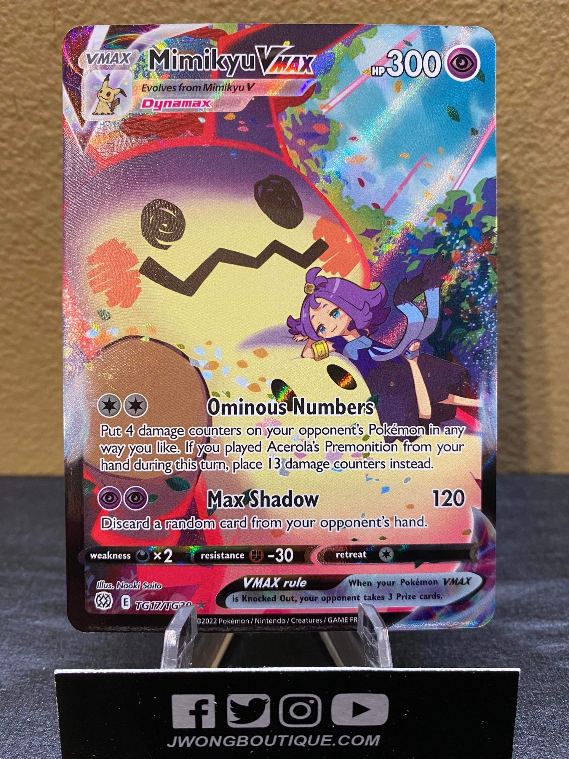 2022 Pokemon Mimikyu Vmax Sword & Shield Brilliant Stars Full Art