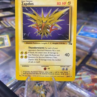 1999 Pokemon Zapdos Fossil Unlimited 30 of 62 Holo Heavily Played