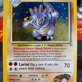 2000 Pokemon Brock's Rhydon Gym Heores 2 of 132 Holo Moderately Played