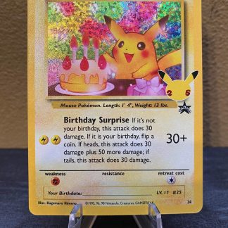 2000 Pokemon Birthday Pikachu Black Star Promo 24 Holo Near Mint