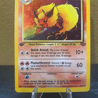 1999 Pokemon Flareon 1st Edition Jungle 3 of 64 Holo Near Mint Lightly Played