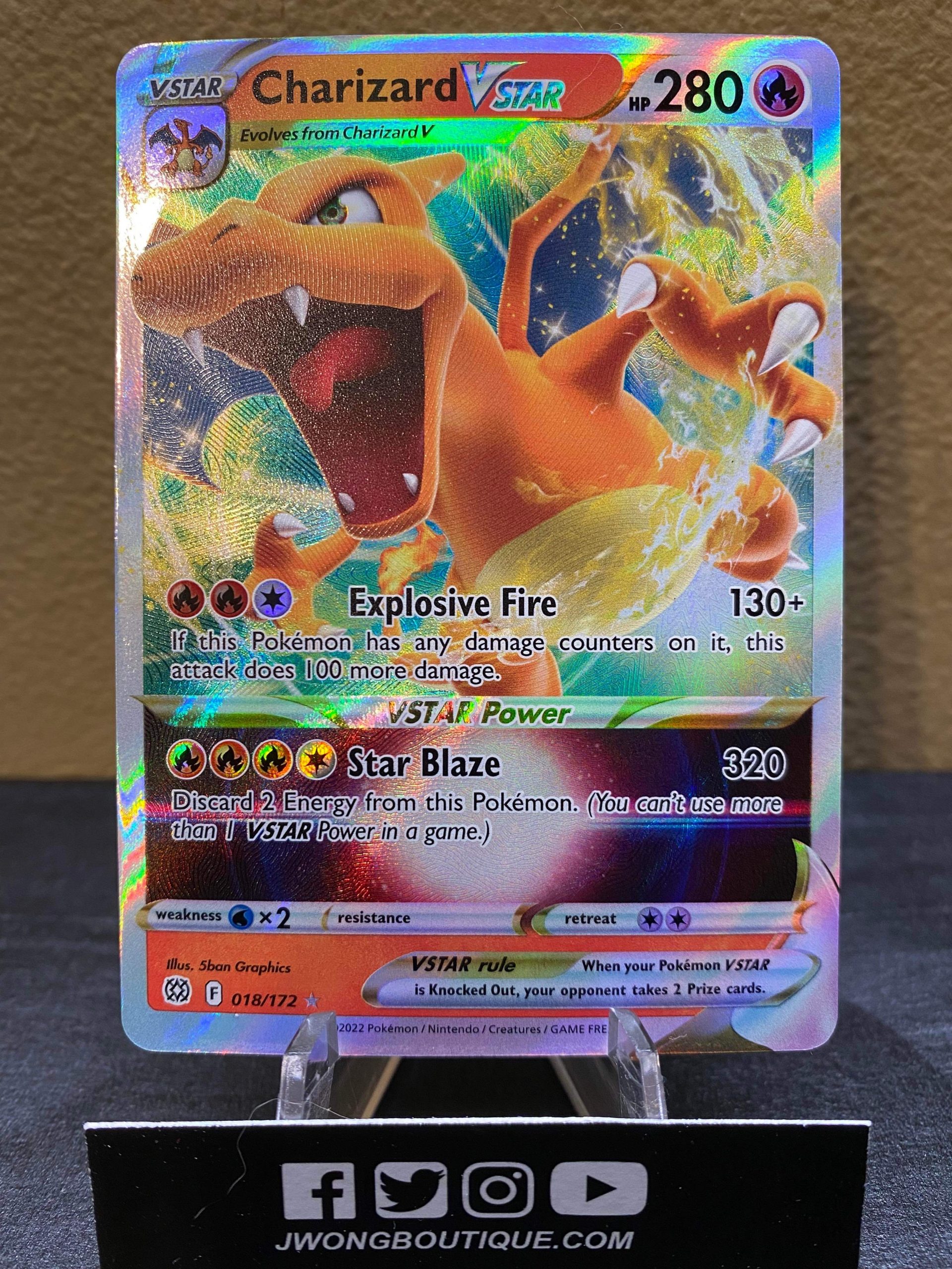 2022 Pokemon Charizard VStar Brillaint Star Full Art 018 of 172 Mint ...