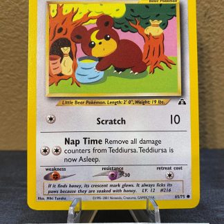 2001 Pokemon Teddiursa Neo Discovery 65 of 75 Near Mint