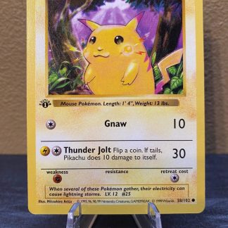 1999 Pokemon Pikachu Shadowless 1st Edition Base Set 58 of 102 Near Mint