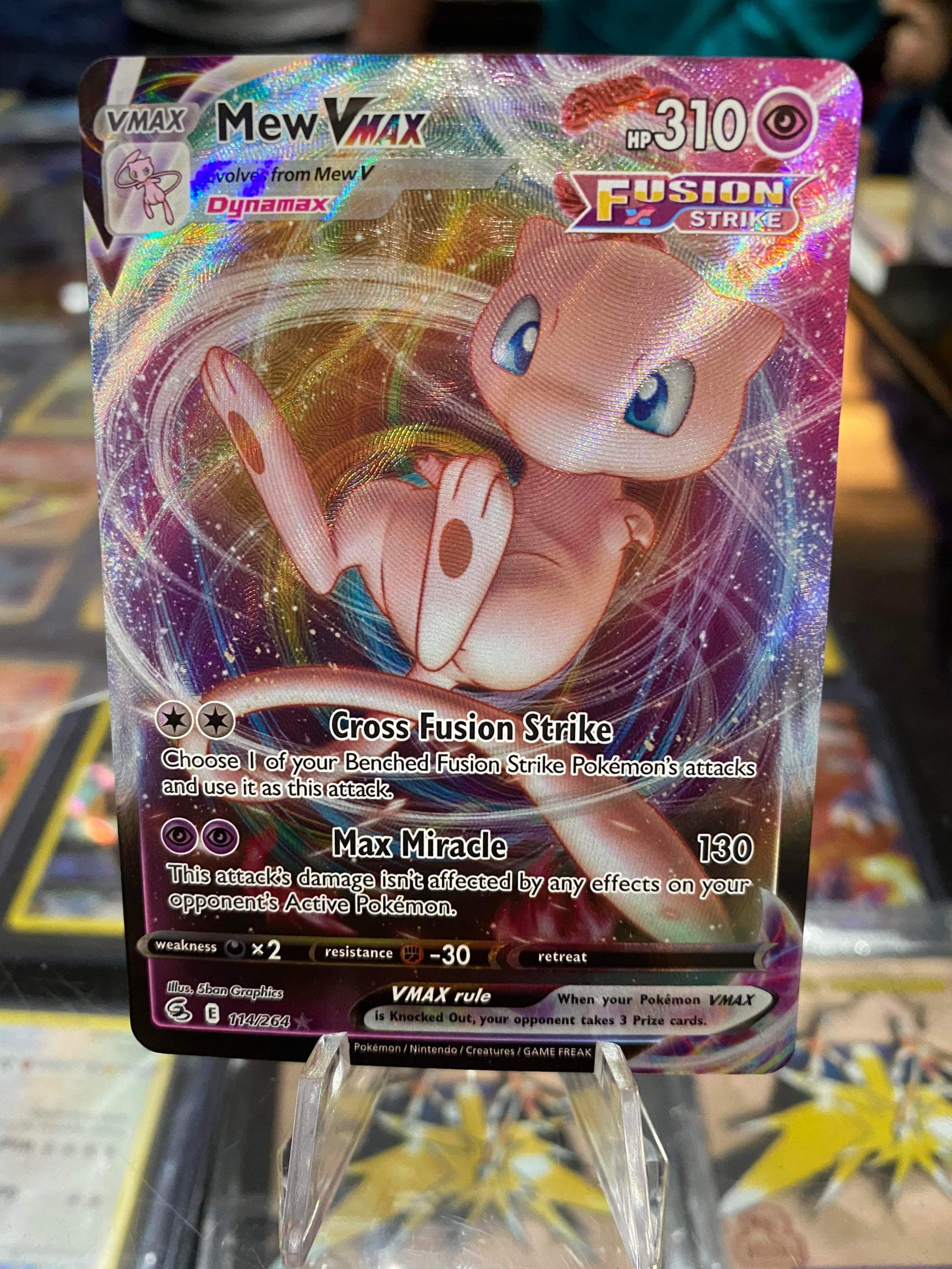 2021 Pokemon Mew Vmax Fusion Strike Full Art 114 of 264 Holo Mint ...