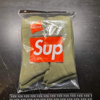 2022 Sup Hanes Crew Socks 4 Pack Olive
