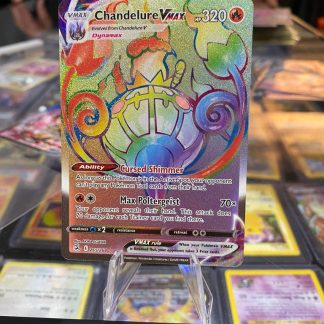 2021 Pokemon Chandelure VMax Fusion Strike Full Art 265 of 264 Rainbow Holo Mint