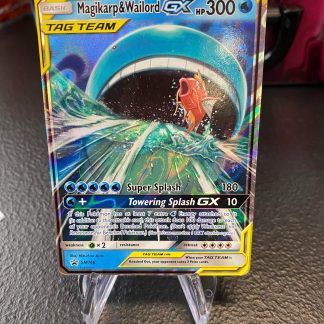 2019 Pokemon Magikarp & Wailord GX Sun & Moon Black Star Promo Full Art SM166 Holo Heavily Played