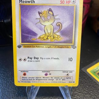 1999 Pokemon 1st Edition Meowth Jungle 56 of 64 Non Holo Lightly Played