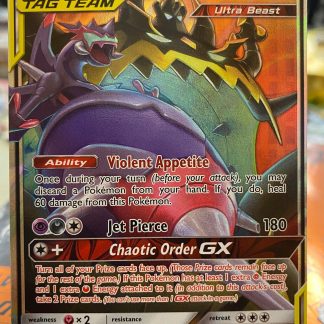 2019 Pokemon Naganadel & Guzzlord GX Cosmic Eclipse Holo 158 of 236 Near Mint