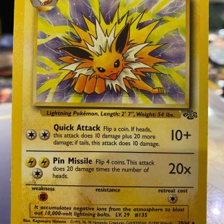 1999 Pokemon Jolteon Jungle None Holo 20 of 64 Moderate Played